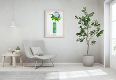 Hydrangeas in a Green Vase