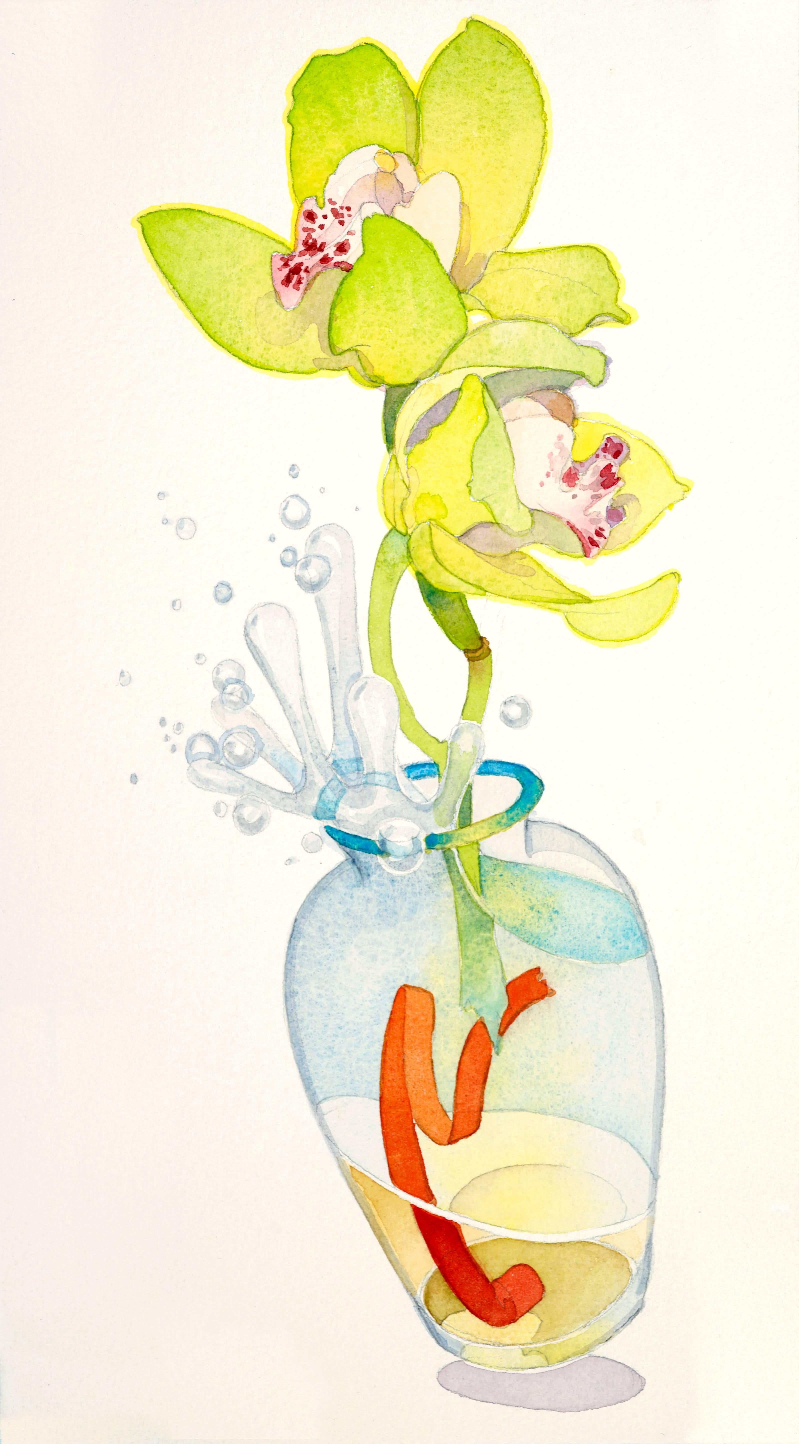 Gary Bukovnik Still-Life - Excited Orchids / watercolor