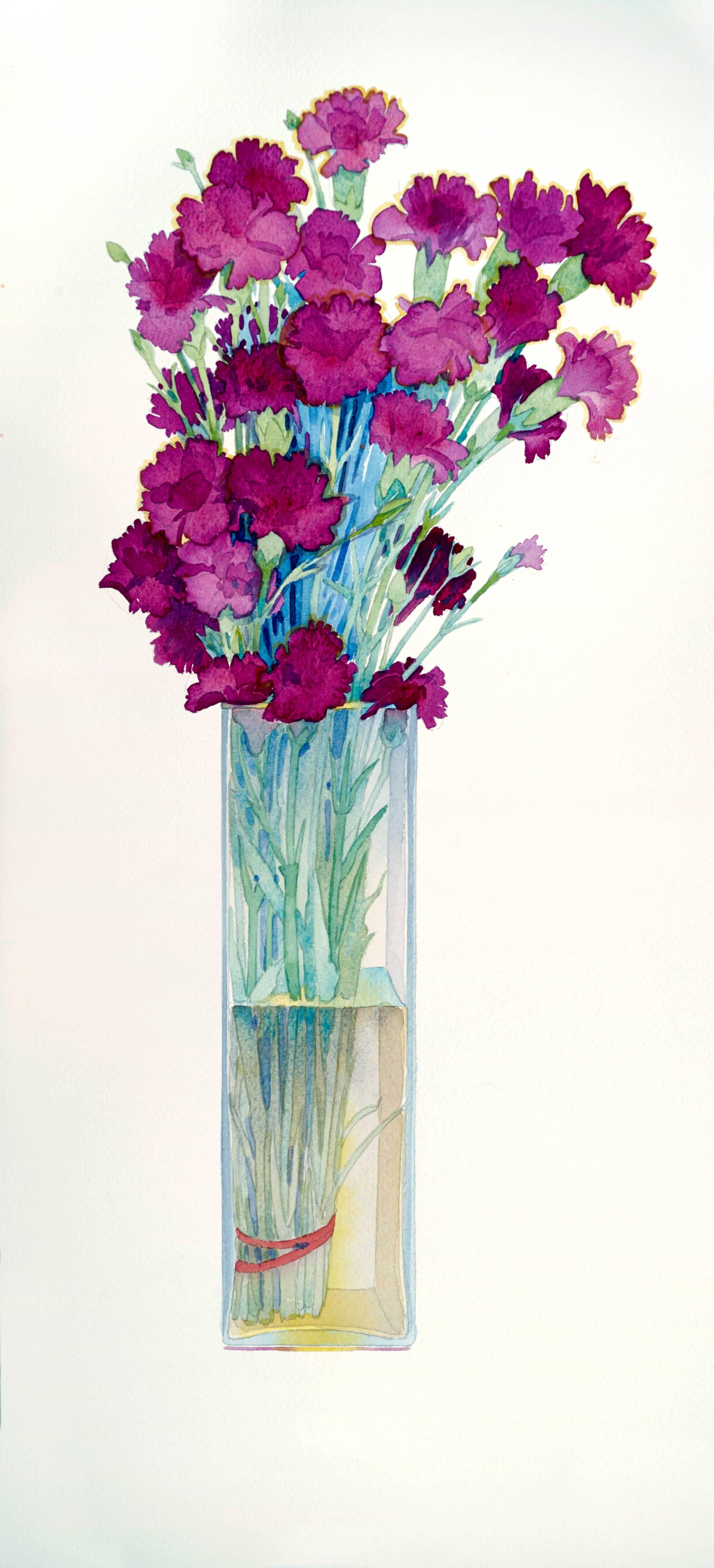 Gary Bukovnik Still-Life - Carnations / watercolor