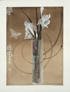 White Irises / botanical watercolor