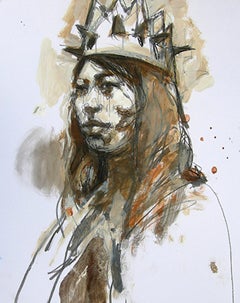 Memorial to Mr. Morris / woman's head study -  drawing painting