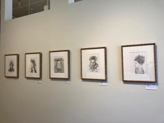 Infanta Nocturna - pencil drawing - woman with cactus & victorian collar