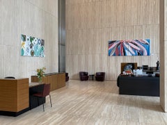 Landschaft Nr. 2 / abstrakte Geometrie, Architektur, Bauernhof, 3x6 Fuß