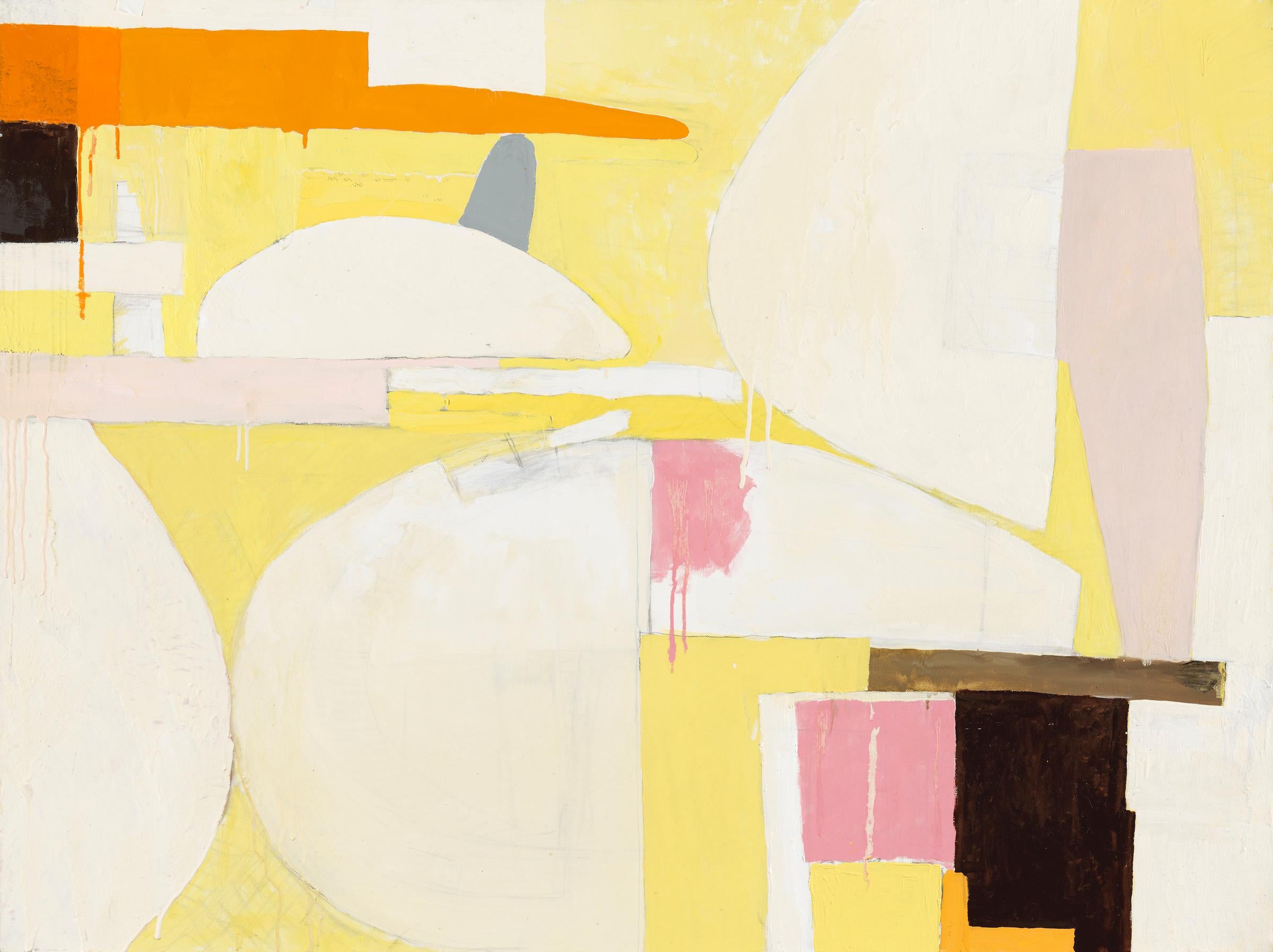 Still Life / abstract expressionistic geometry in soft yellow