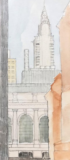 Grand Central and Chrysler Building, New York - matted in archival sleeve