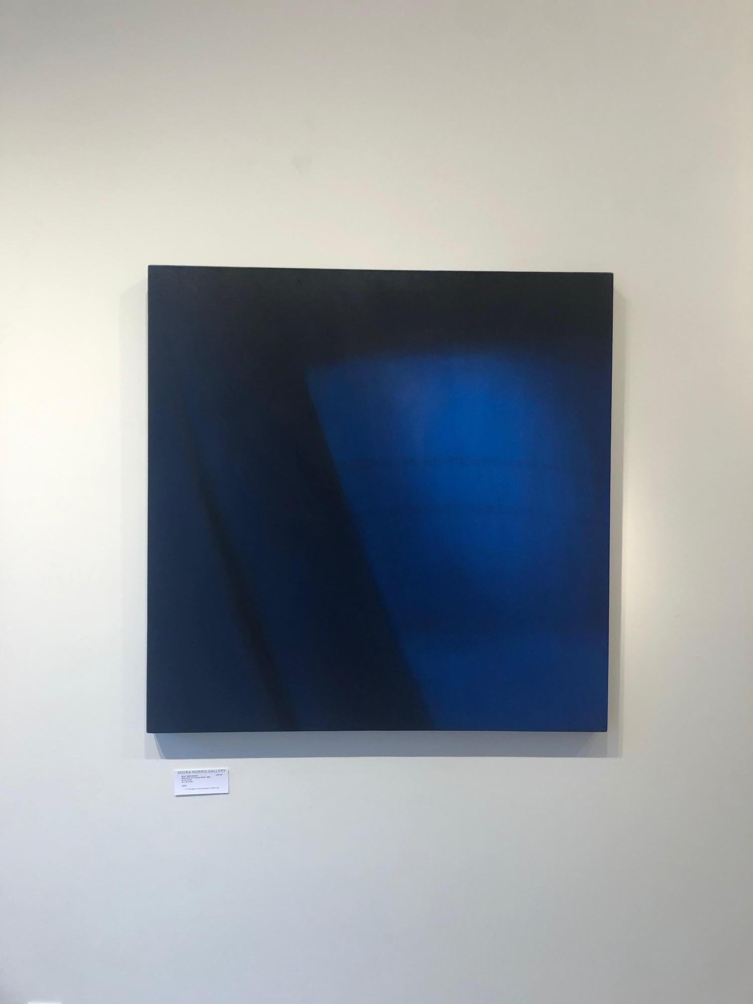 Reflections on Crossing XXXVII / Cobalt Blue, architecture, minimalism  - Purple Interior Painting by Anne Subercaseaux