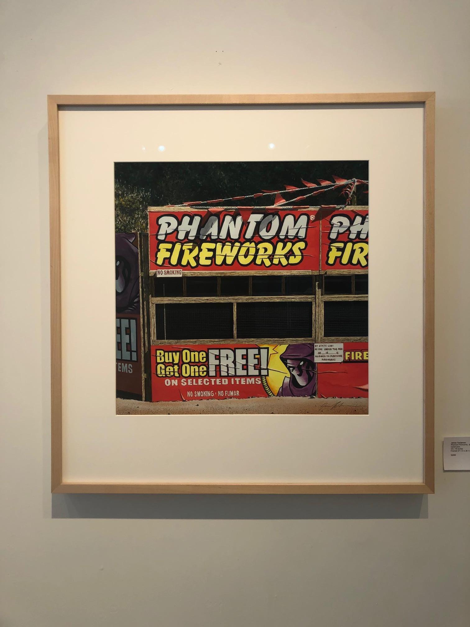 Phantom Fireworks - peinture à l'aquarelle originale - Art de James Torlakson