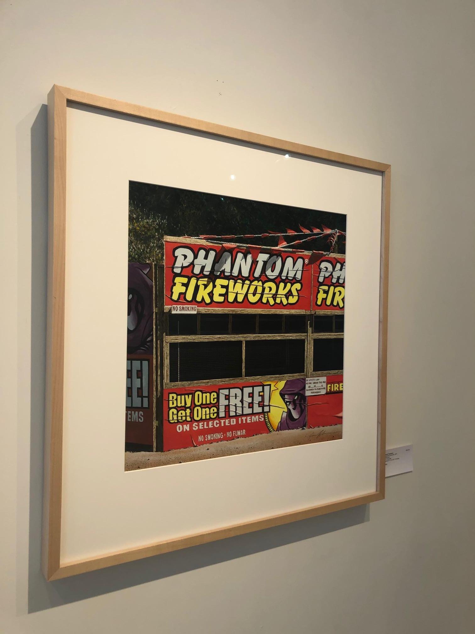 Phantom Fireworks - peinture à l'aquarelle originale - Réalisme américain Art par James Torlakson