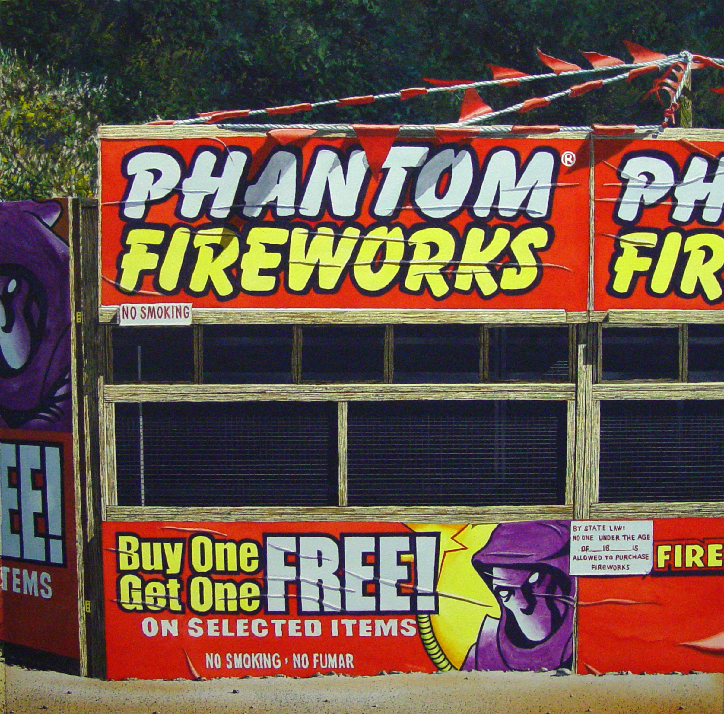 Phantom Fireworks - peinture à l'aquarelle originale