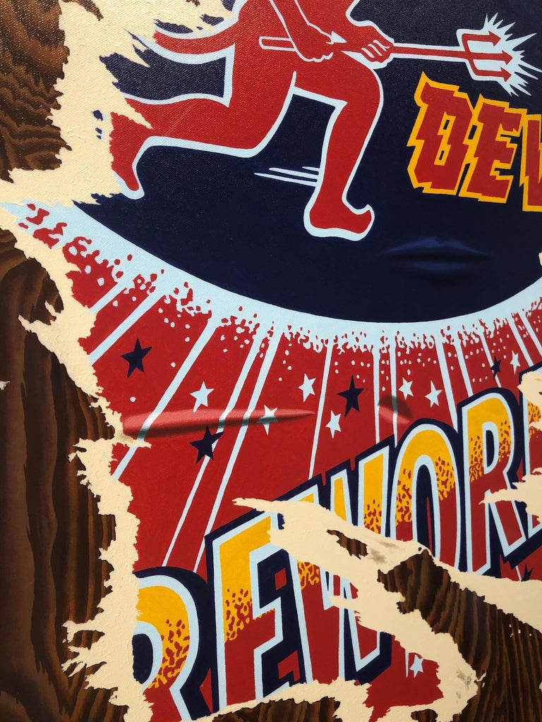 James Torlakson Torn Poster oil on canvas For Sale at 1stDibs