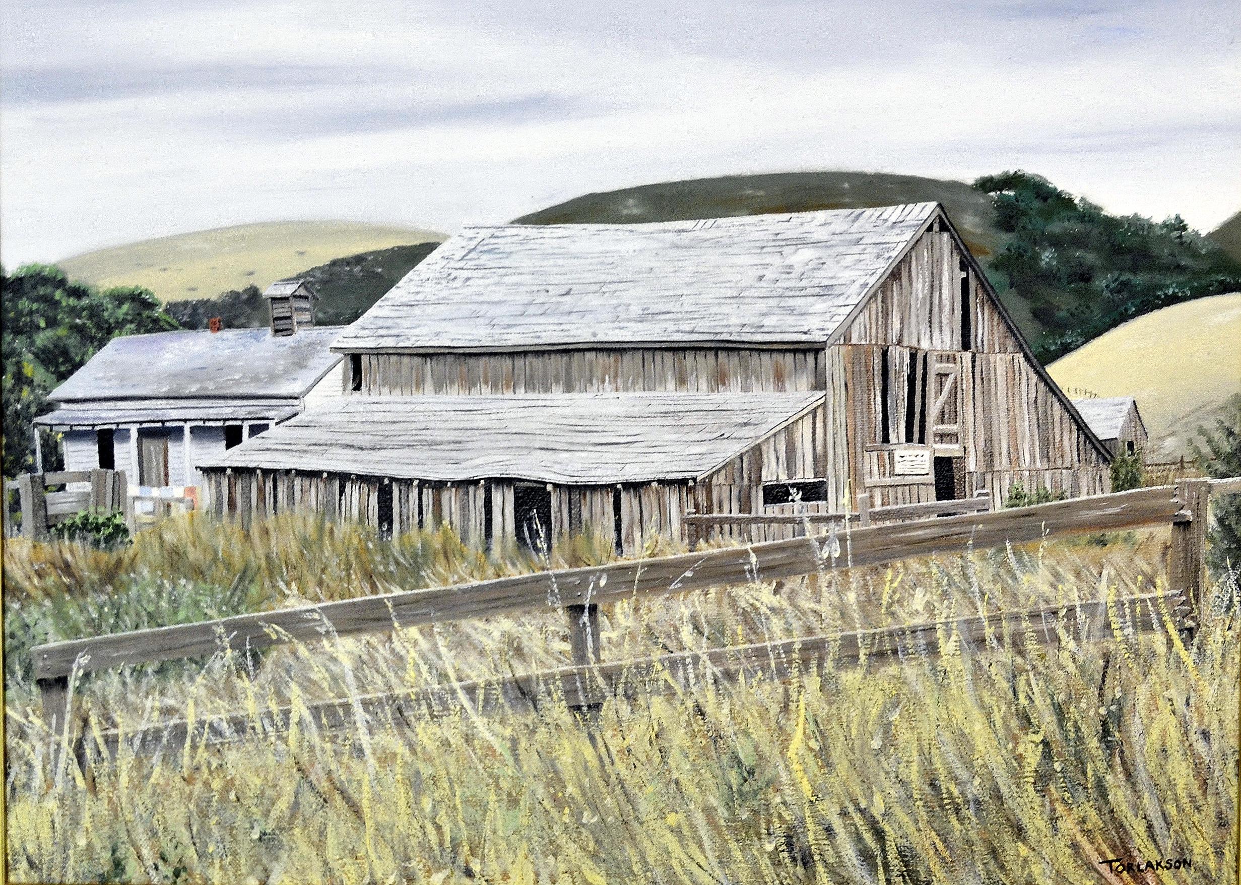 James Torlakson Landscape Painting - Coastal Farm Landscape - oil on canvas