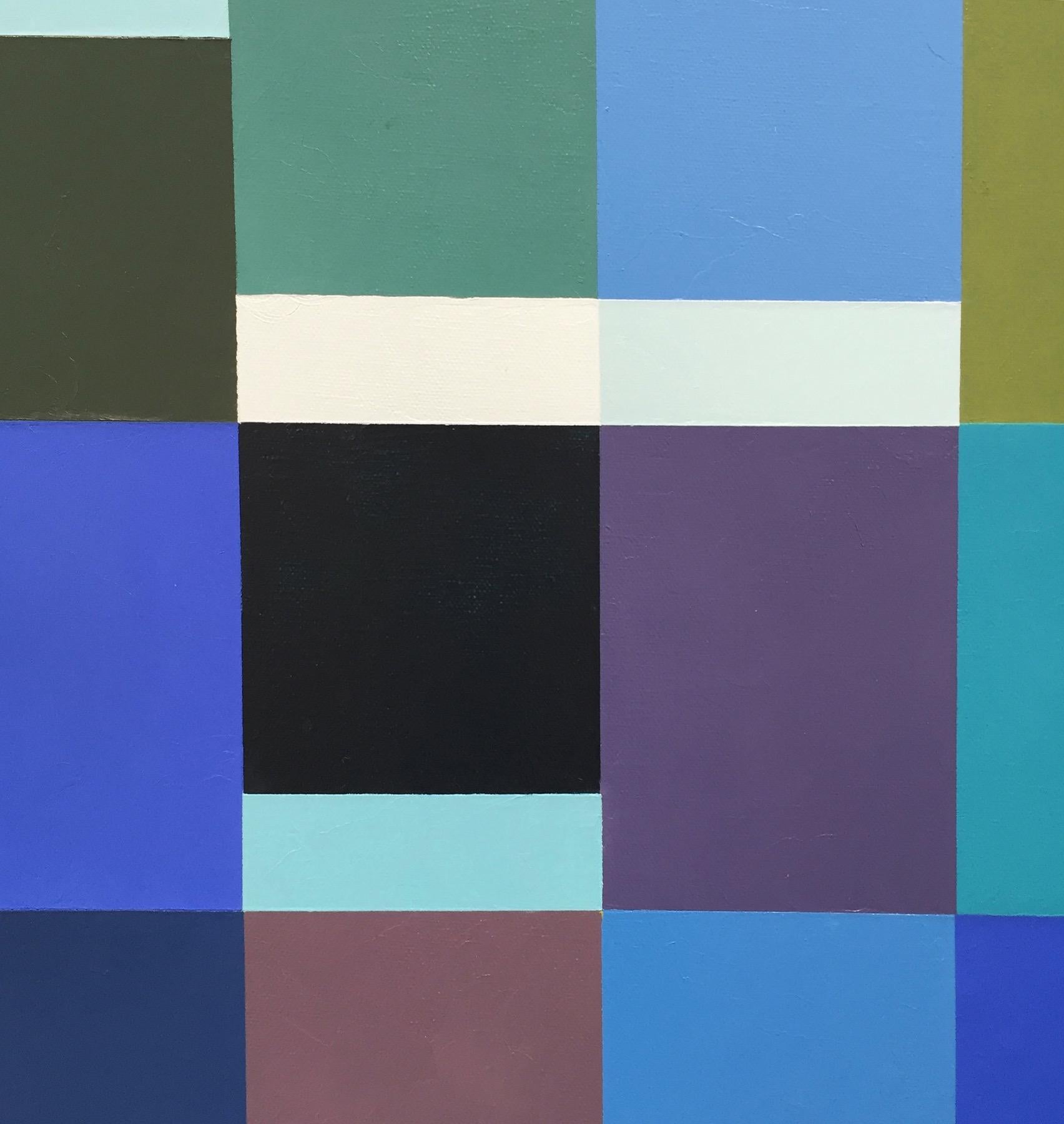 Hyannis Port - geometria astratta blu - Painting di Jill  Keller Peters