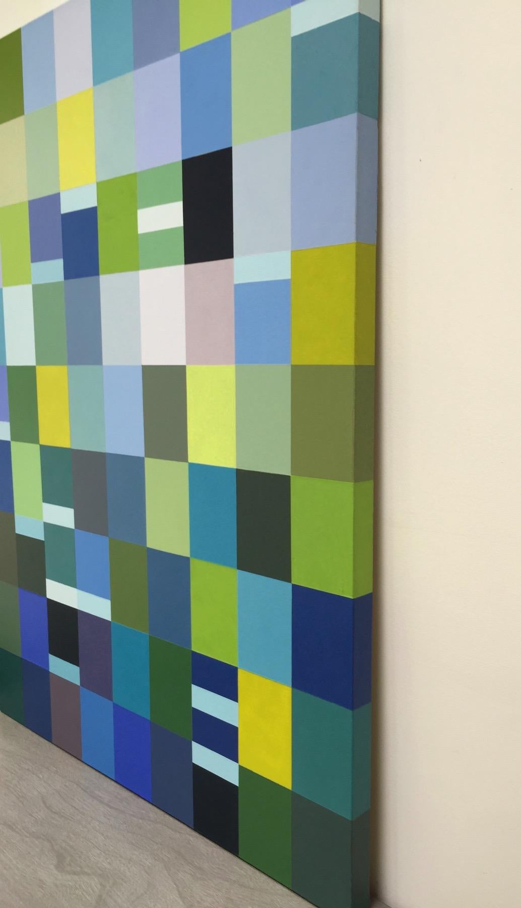 Hyannis Port - geometria astratta blu - Painting Contemporaneo di Jill  Keller Peters
