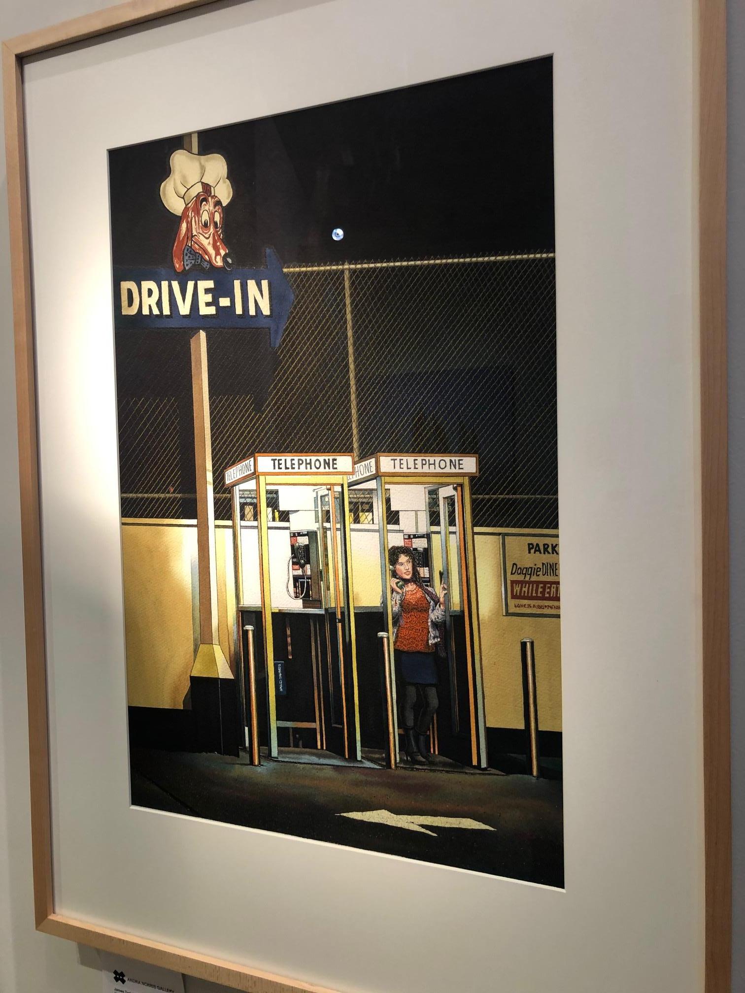 Doggie Diner Booths - ikonisches Aquarell – Art von James Torlakson