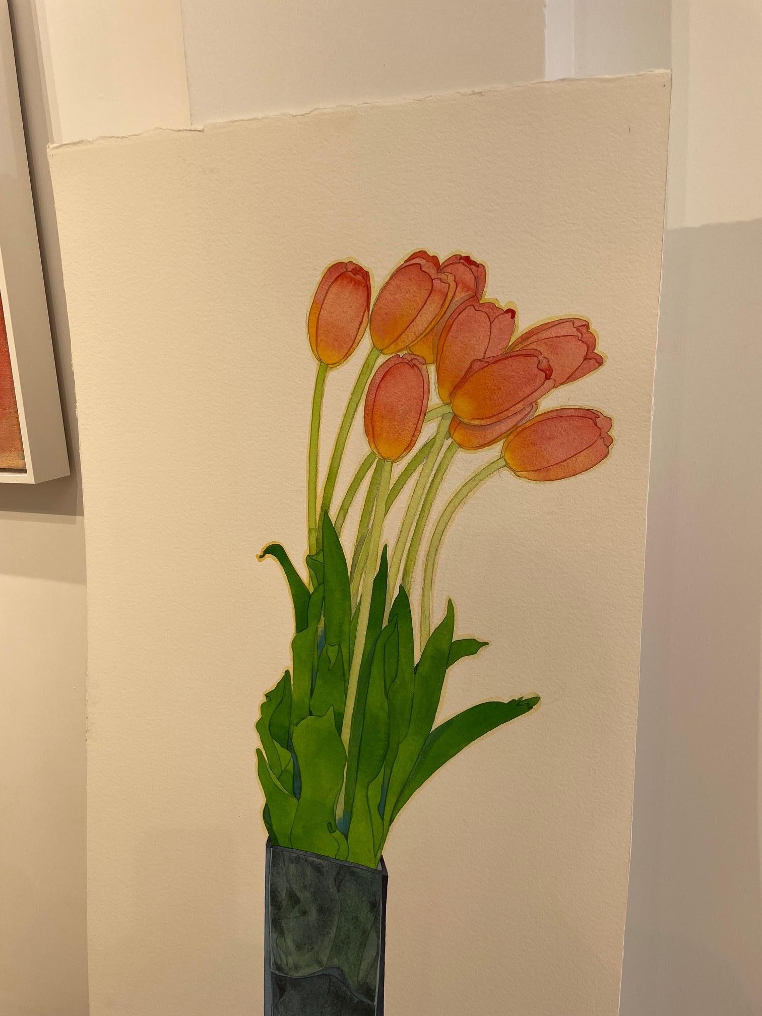 „Tall Tulips“ maßgeschneidertes Aquarell (Zeitgenössisch), Art, von Gary Bukovnik