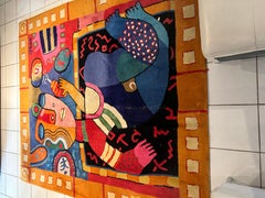 Pop Contemporary Wool Large Art Carpet Cobra Style Jump of Joy Clemens Briels