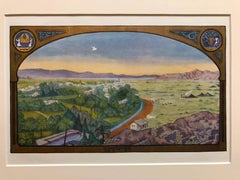 Seltener Judaica Jericho Bezalel Zeev Raban Chromolithograph (hergestellt in Palästina)