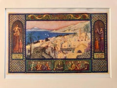 Rare Judaica Tiberius Bezalel Zeev Raban Chromolithograph (made in Palestine)