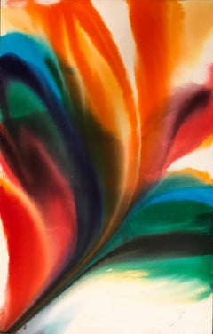 Großes abstrakt-expressionistisches Aquarell-Farbfeldgemälde im Paul Jenkins-Stil