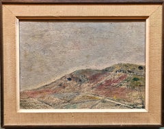 Abstrakte Landschaft ohne Titel, Italienisches expressionistisches Ölgemälde mit Unbetitelung