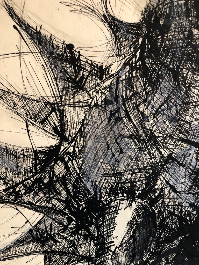 Judith Brown - Large Ink Drawing Abstract Expressionist 