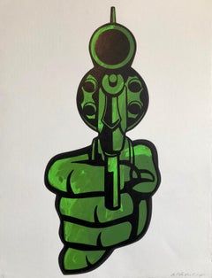 Street Art Mixed Media Painting "Bang" Graffiti Style California Latino Artist