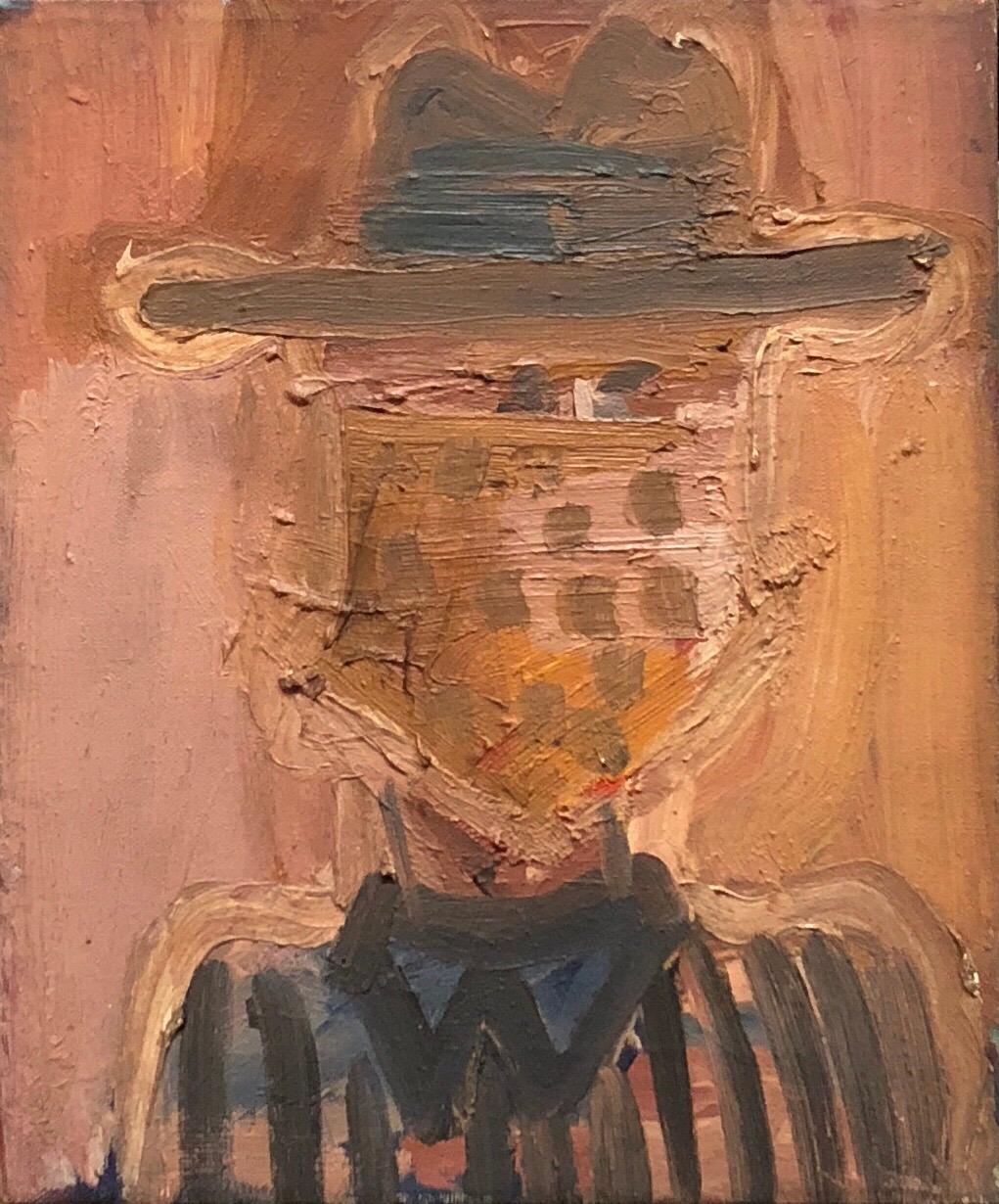 Patricia Sloane Portrait Painting - Abstract Expressionist Pop Art Oil Painting Cowboy Figure Portrait NYC 1 of 2