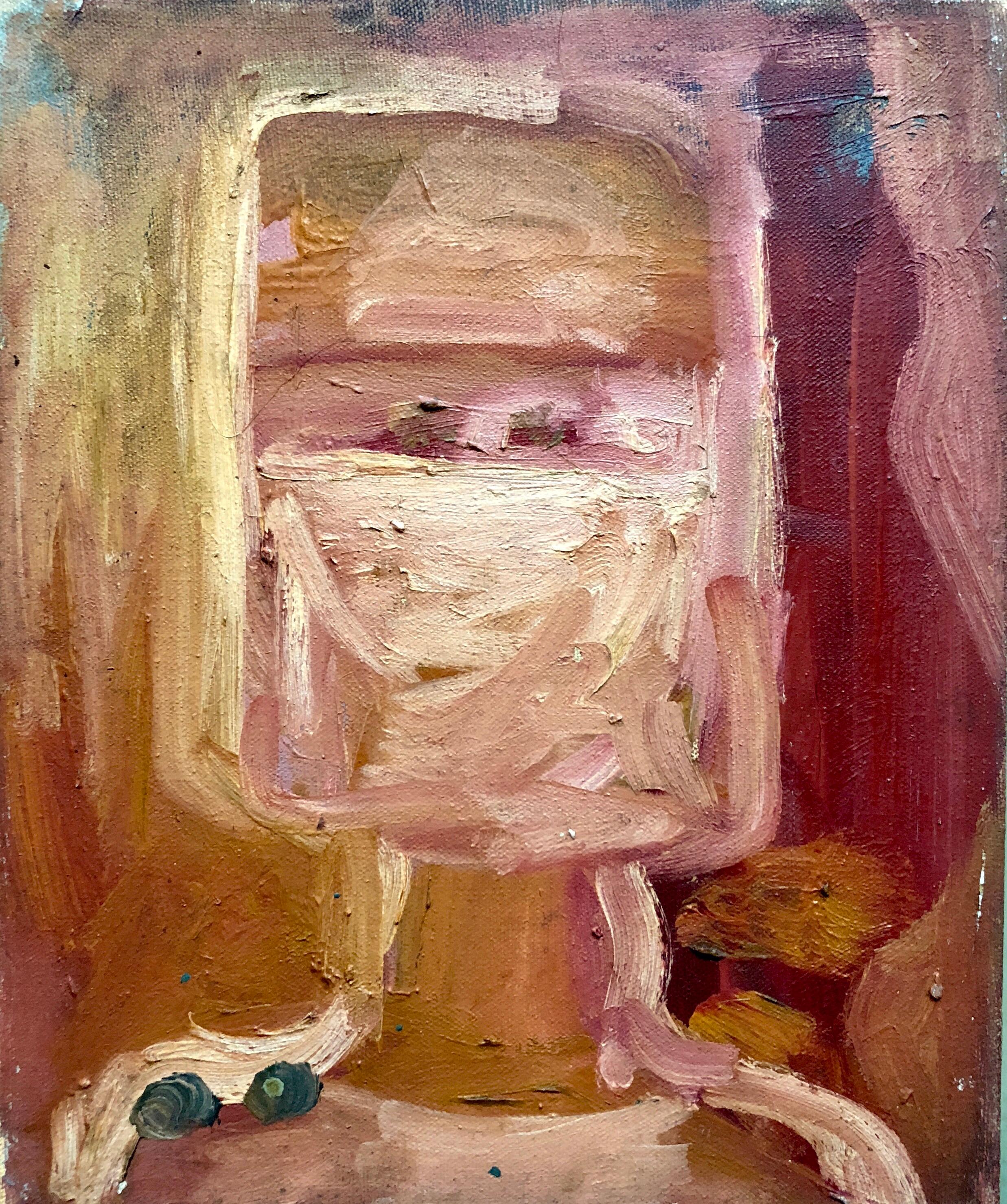 Patricia Sloane Portrait Painting - Abstract Expressionist Pop Art Oil Painting Woman Nurse Figure Portrait 2 of 2