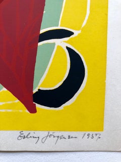 Cobra Artist 1950s Silkscreen Serigraph Bright Colorful Abstract Hand Signed