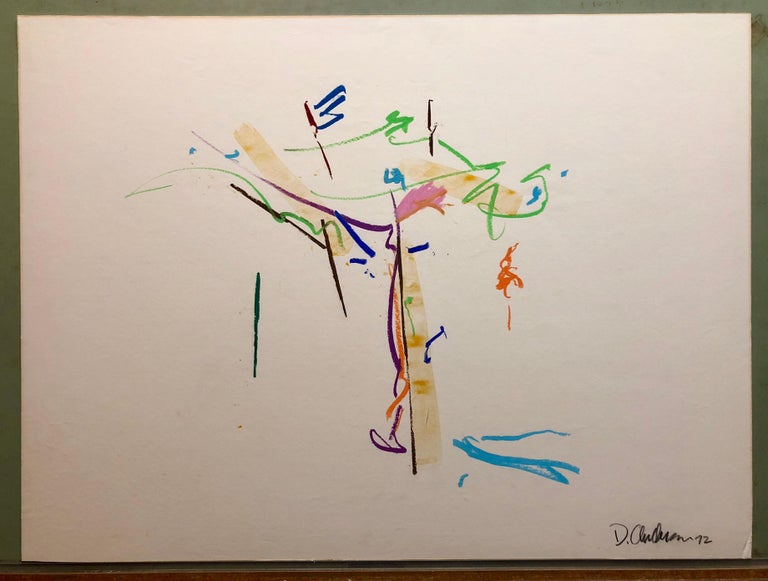 David Kimball Anderson Large Oil Stick Pastel Abstract Flowers Drawing For Sale 4
