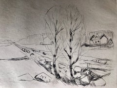 Edvard Munch 1908 Norwegische Landschaft, Norwegian Landscape Drypoint Etching