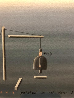 Latvian Israeli Surreal Gouache Illustration Art Painting Tel Aviv