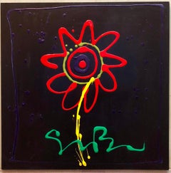 Flower Pop Art Flower Original Simon Bull Floral Painting