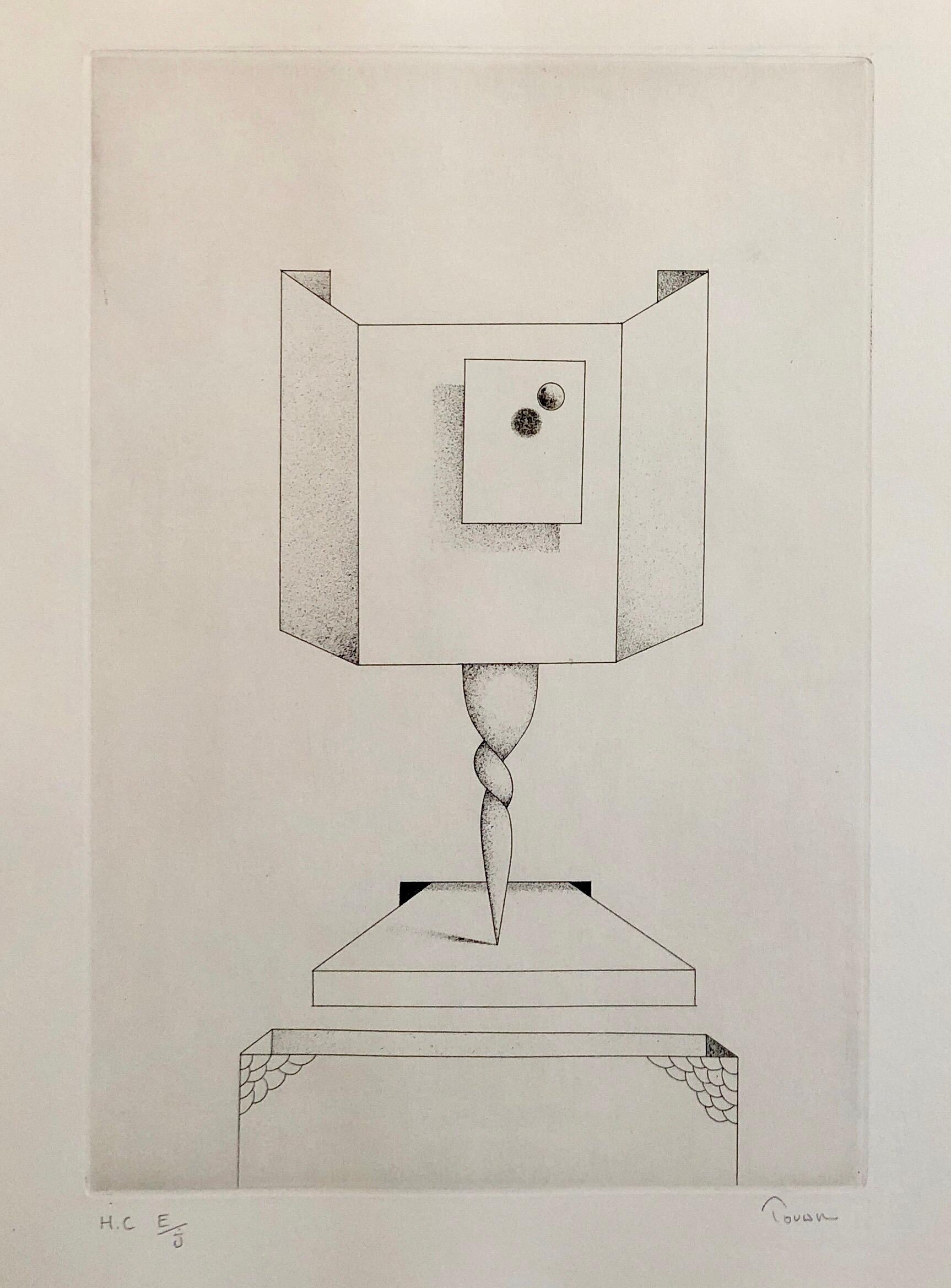 Ivan Tovar Nude Print - Latin American Abstract Surrealist Etching Engraving Hand Signed Edition of 10