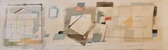 1950's Modernist Watercolor Painting Israeli Bezalel School Bauhaus Style
