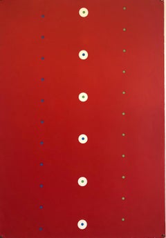 1960's Op Art Kinetic Abstract Silkscreen Serigraph Red Print Small Edition