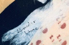 Fiber Art Collage Israeli Modernist Vibrant Colorful Tapestry Wall Hanging Rug