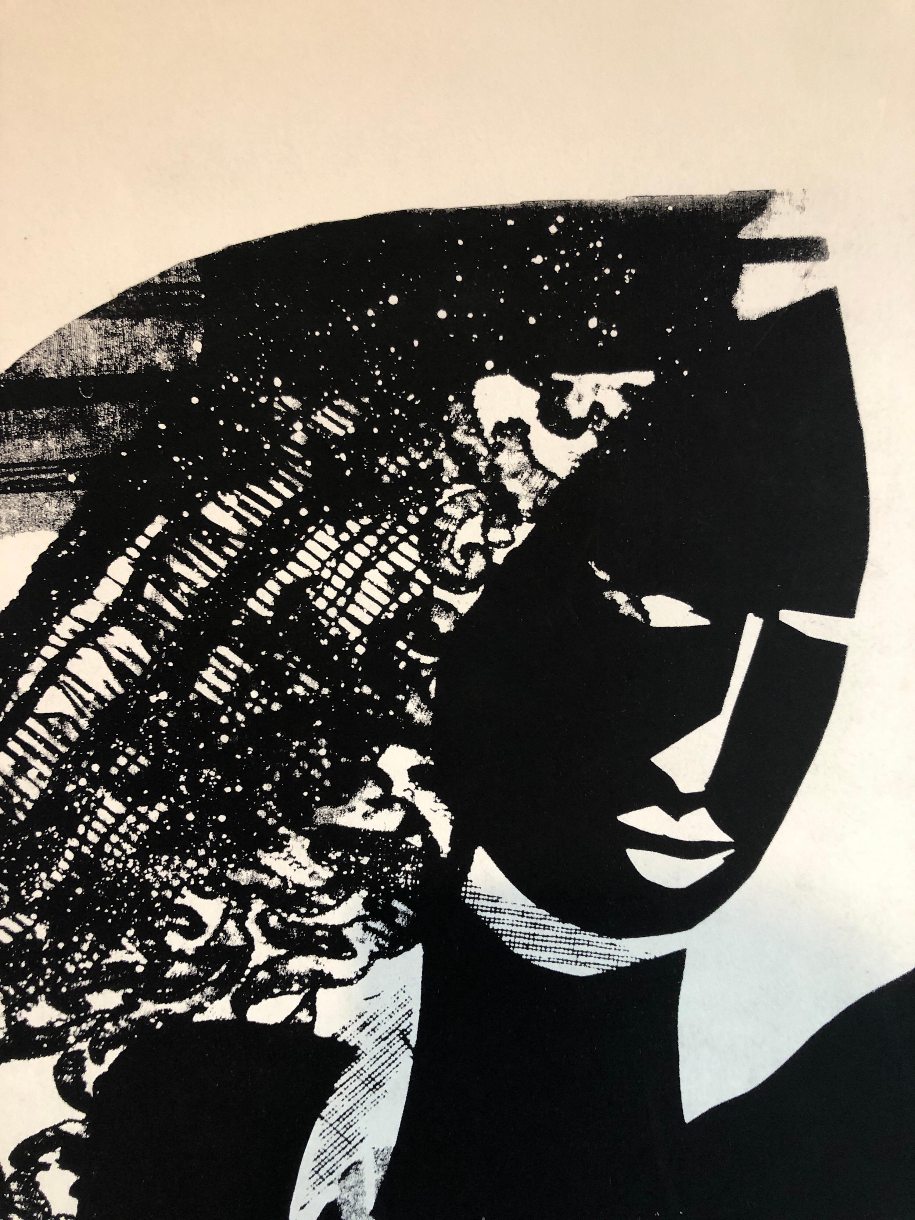 La Dame Noir (die schwarze Frau) afroamerikanische Künstlerin Viola Leakholzschnitt (Zeitgenössisch), Print, von Viola Burley Leak