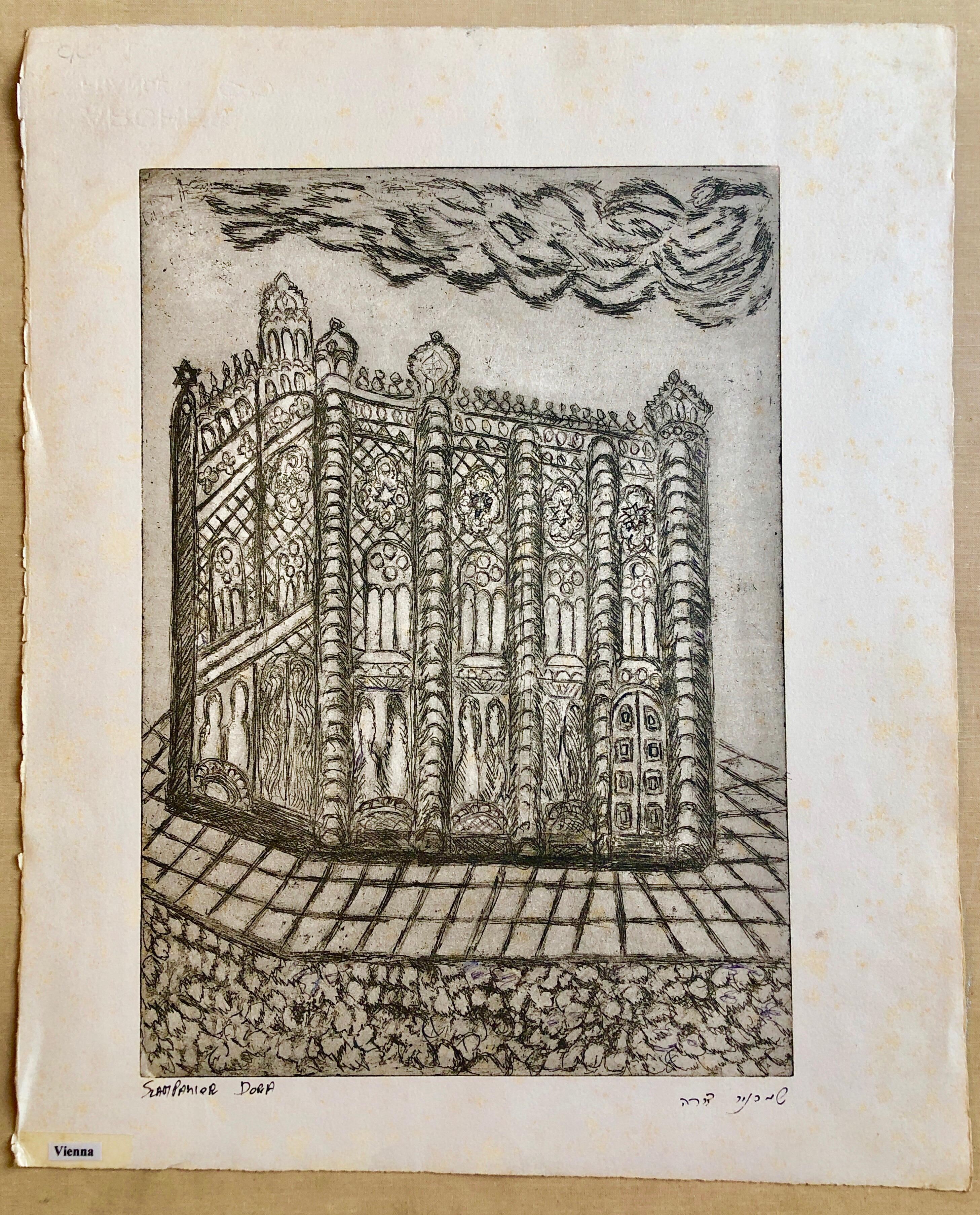Wien, Österreich, Etching of Synagogue, Jewish temple. From very rare small edition. Most are signed in Hebrew and /or English. some are marked AP some are numbered. please see photos.
Provenance: Property from the Spertus Museum, Spertus Institute