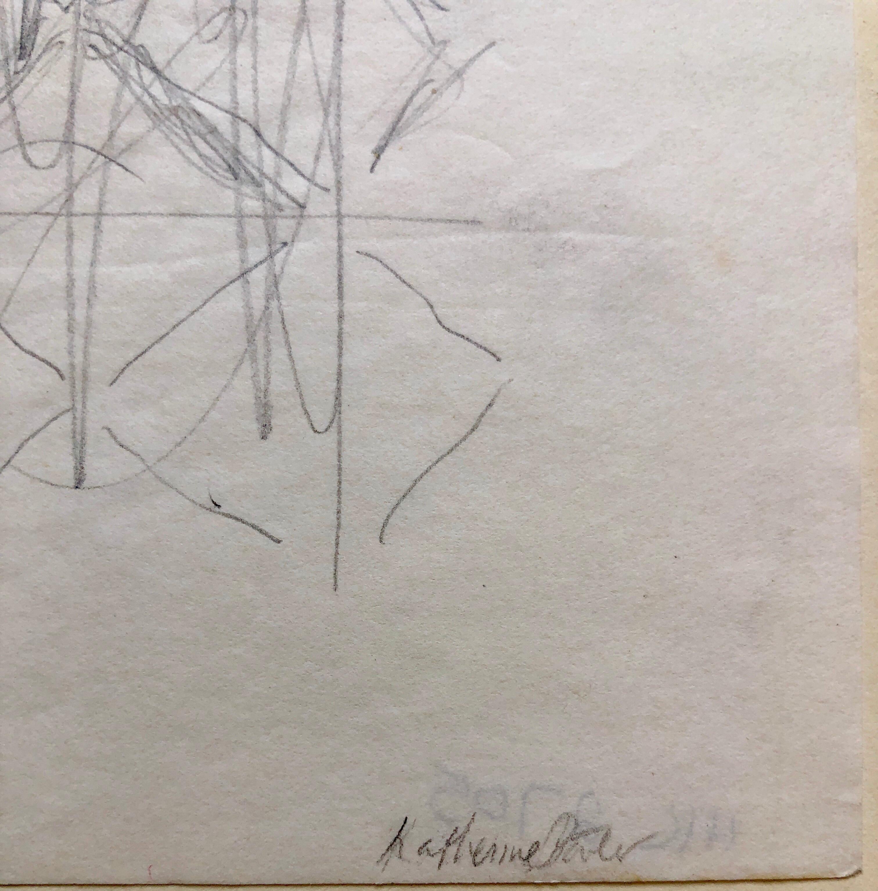 This is an origianl graphite pencil drawing. It is signed in pencil but does not appear to be dated. there is an inventory number verso.
Katherine Porter is an American artist born in Cedar Rapids, Iowa in 1941. She received her BA from Colorado