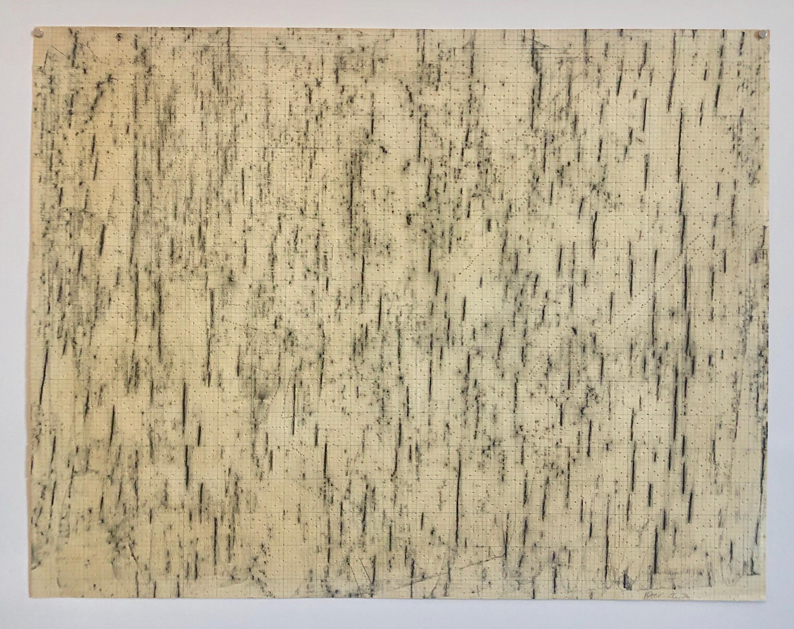Abstrakt-expressionistische Bleistiftzeichnung, durchbrochenes Papier, Gemälde-Muster, Dekoration – Art von Katherine Porter
