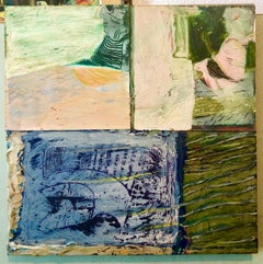 Shes Watching Mixed Media Painting Collage Wall Construction FIgural Abstraction