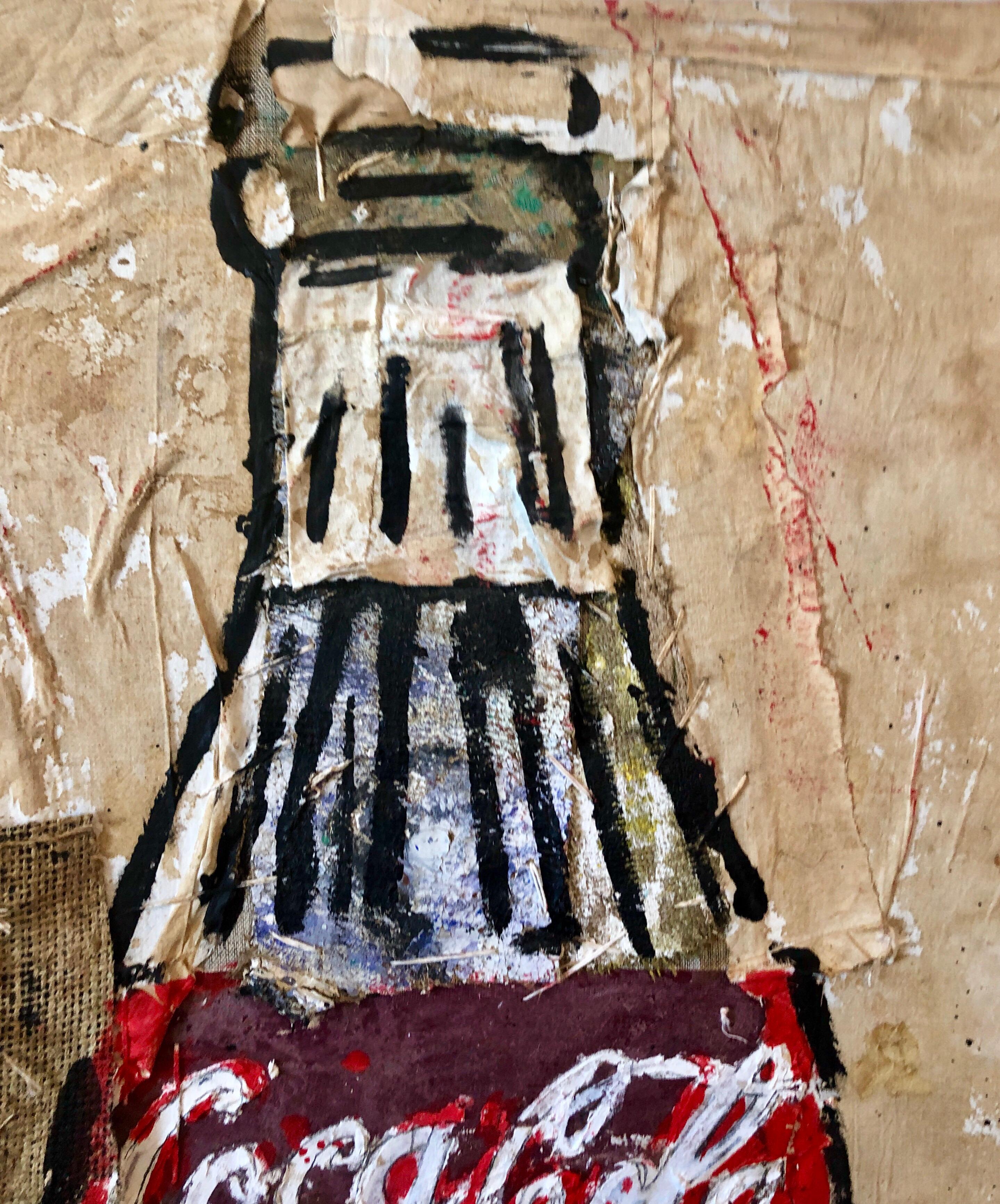 Original Mixed Media Oil Painting Coca Cola Bottle Notorious Chinese Art Forger 3