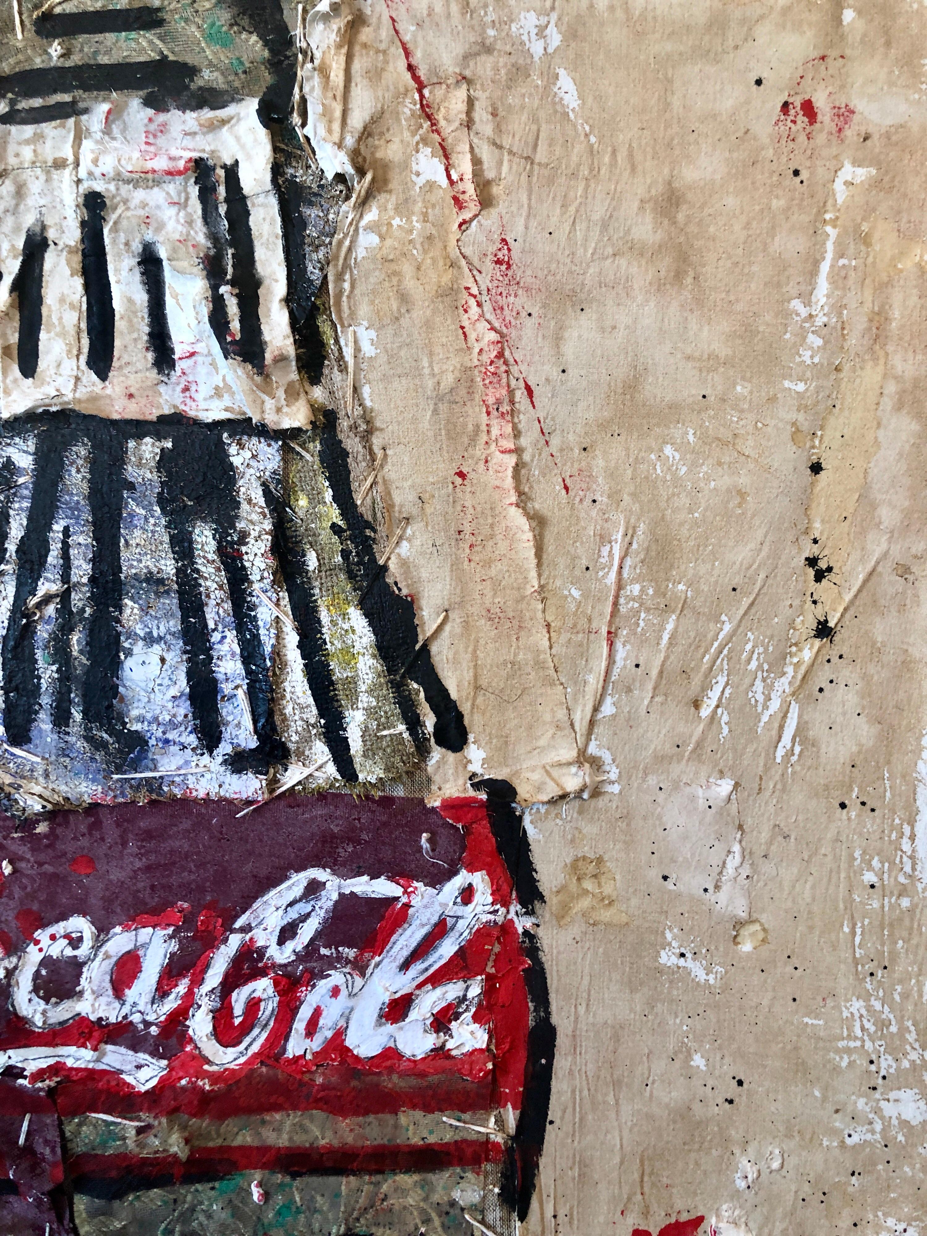 Original Mixed Media Oil Painting Coca Cola Bottle Notorious Chinese Art Forger 5
