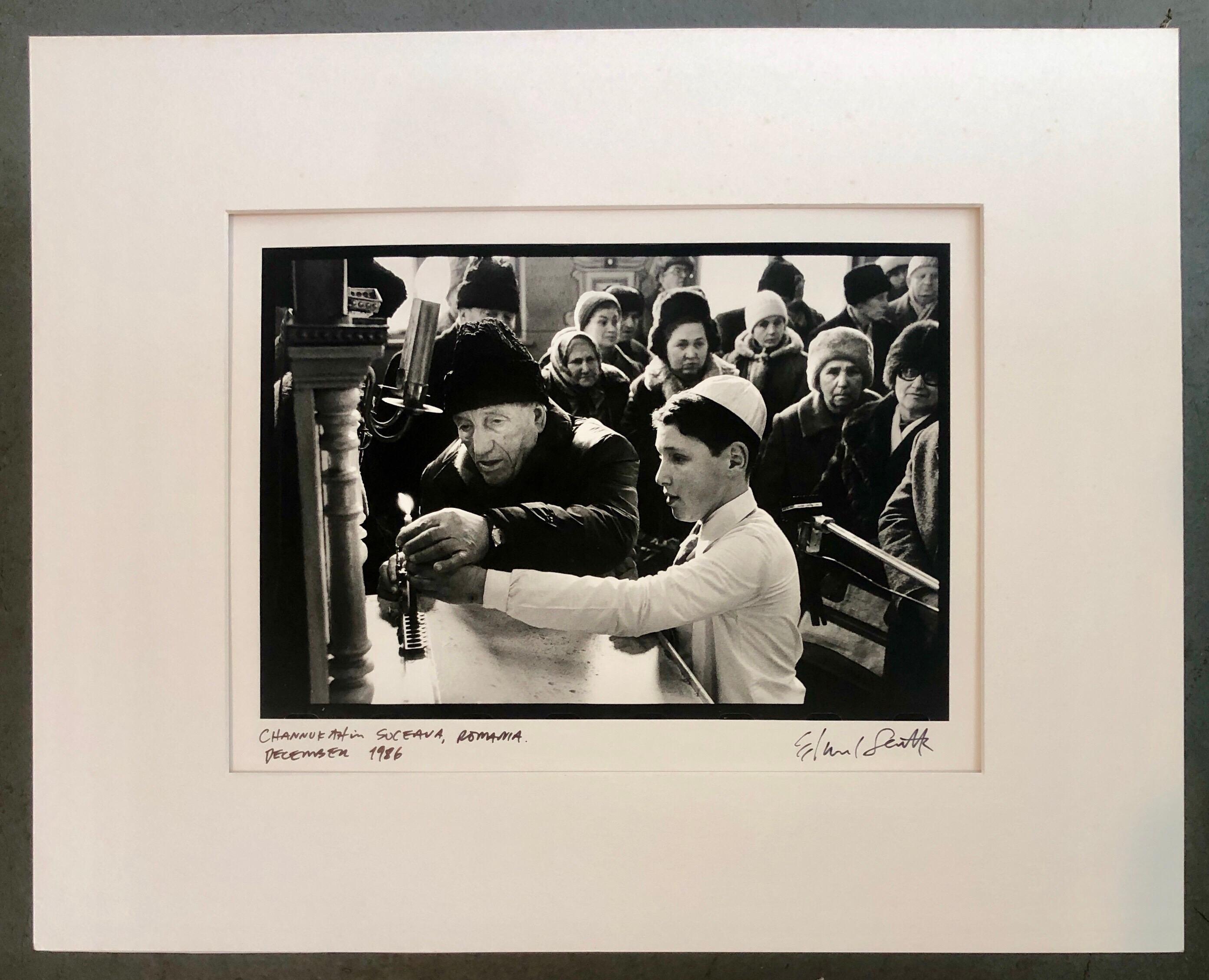 Photo Hanukkah Menorah Lighting Vintage Silver Gelatin Photograph 3