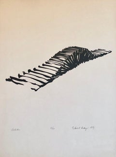 Used Edward Mayer Sculpture Abstract Modernist Lithograph Sketch Print "Glide" 2/10