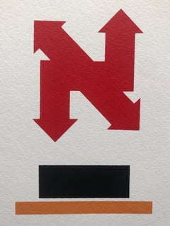 Abstrakter Hebräischer Aleph Pop Art Siebdruck Judaica Jewish Serigraphie, surrealistisch