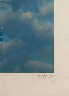 Large Sky Blue Color Iris Print Text Based Conceptual Muse X LA Artist 1 of 2 A