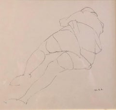 Chicago Modernist Line Drawing Liegesessel, WPA-Künstler WPA. Ausstellungsstücke ausgestellt