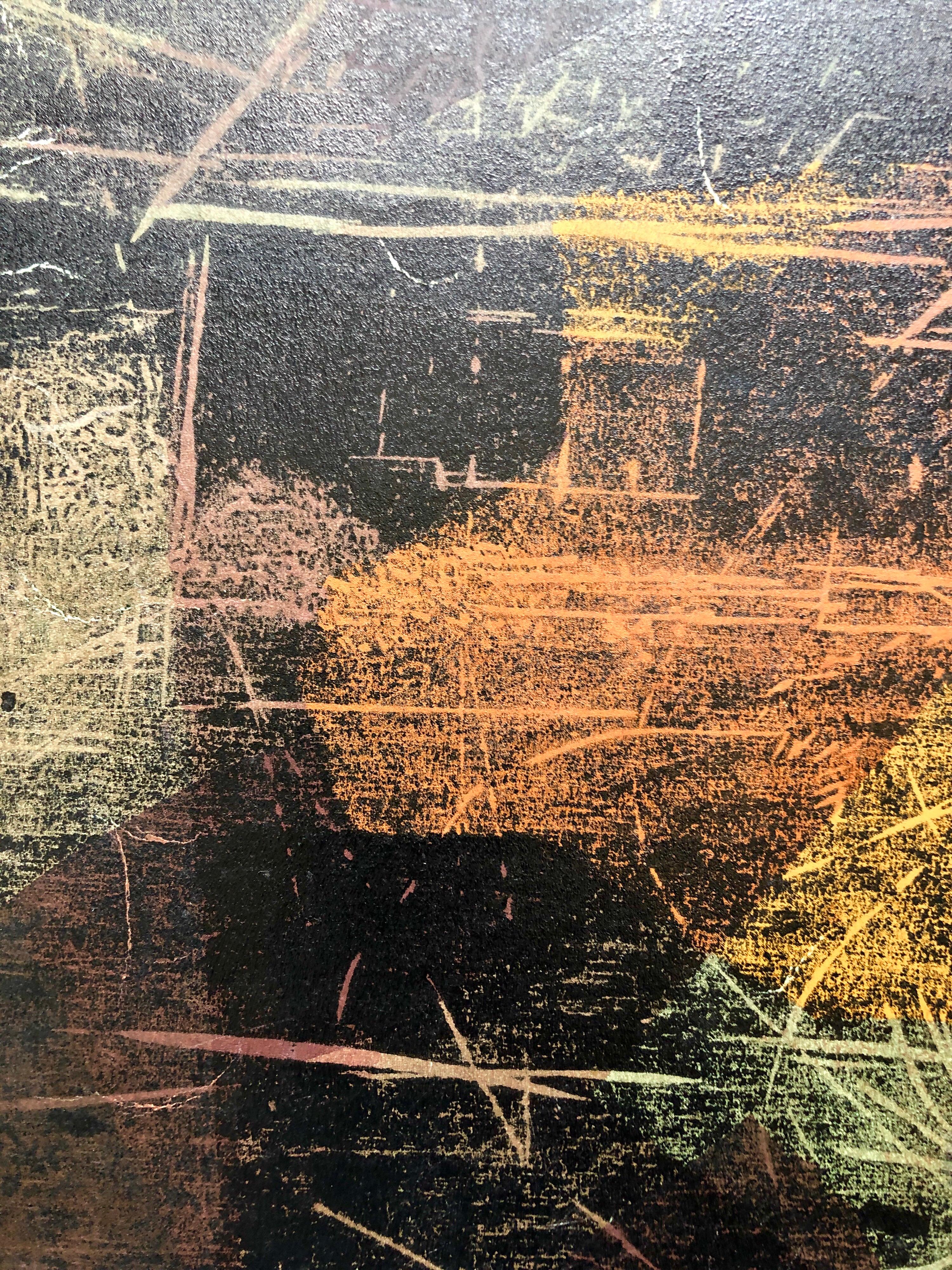 Peinture monogravée expressionniste abstraite latino-américaine figurative 2